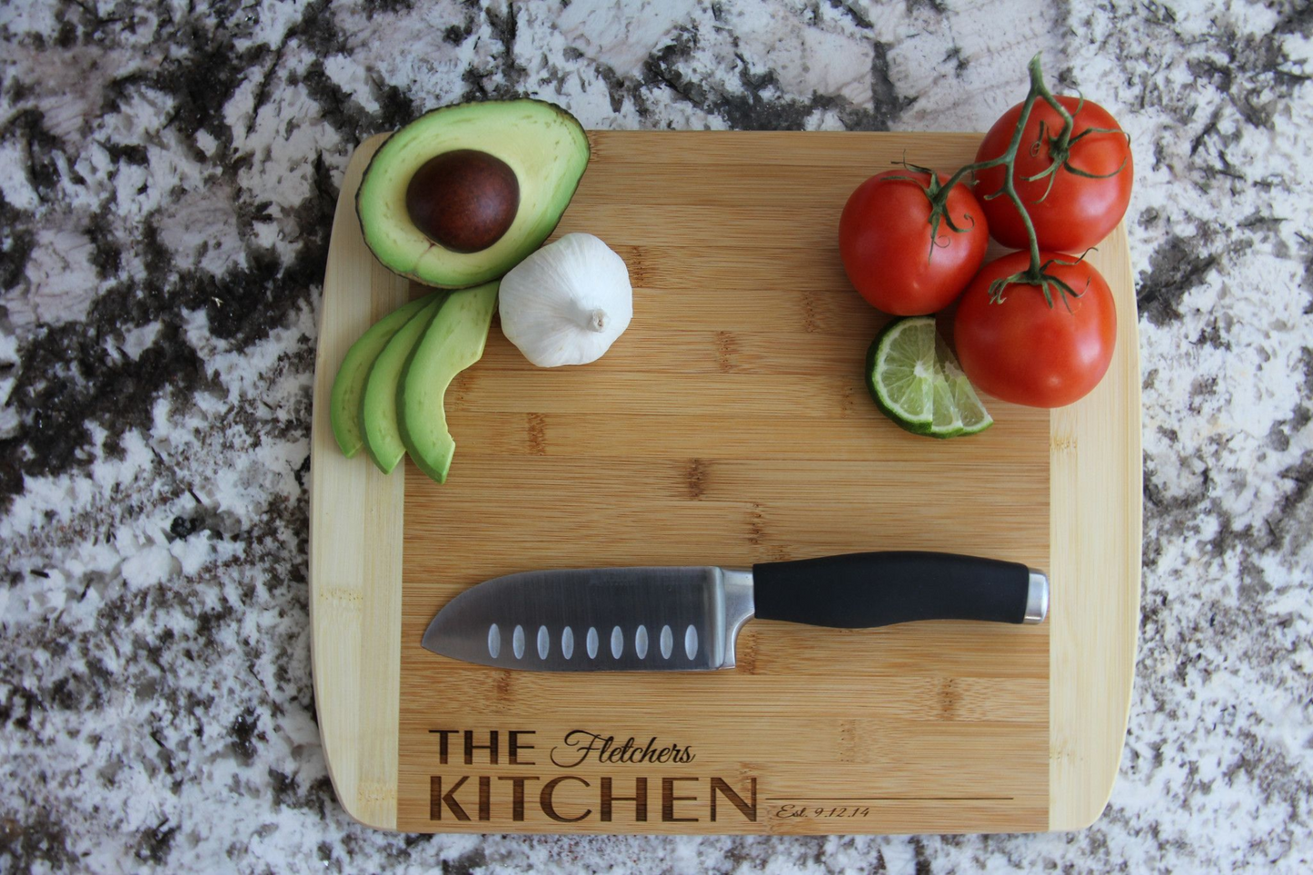 Personalized Bamboo Cutting Board 11x14 (Rounded Edge) – 7 Designs