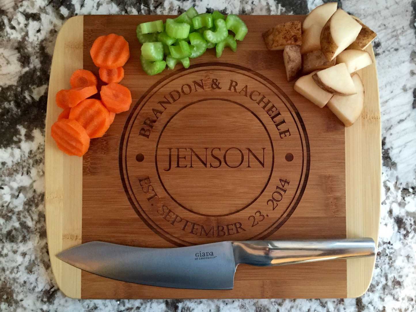 Personalized Bamboo Cutting Board 11x14 (Rounded Edge) – 7 Designs