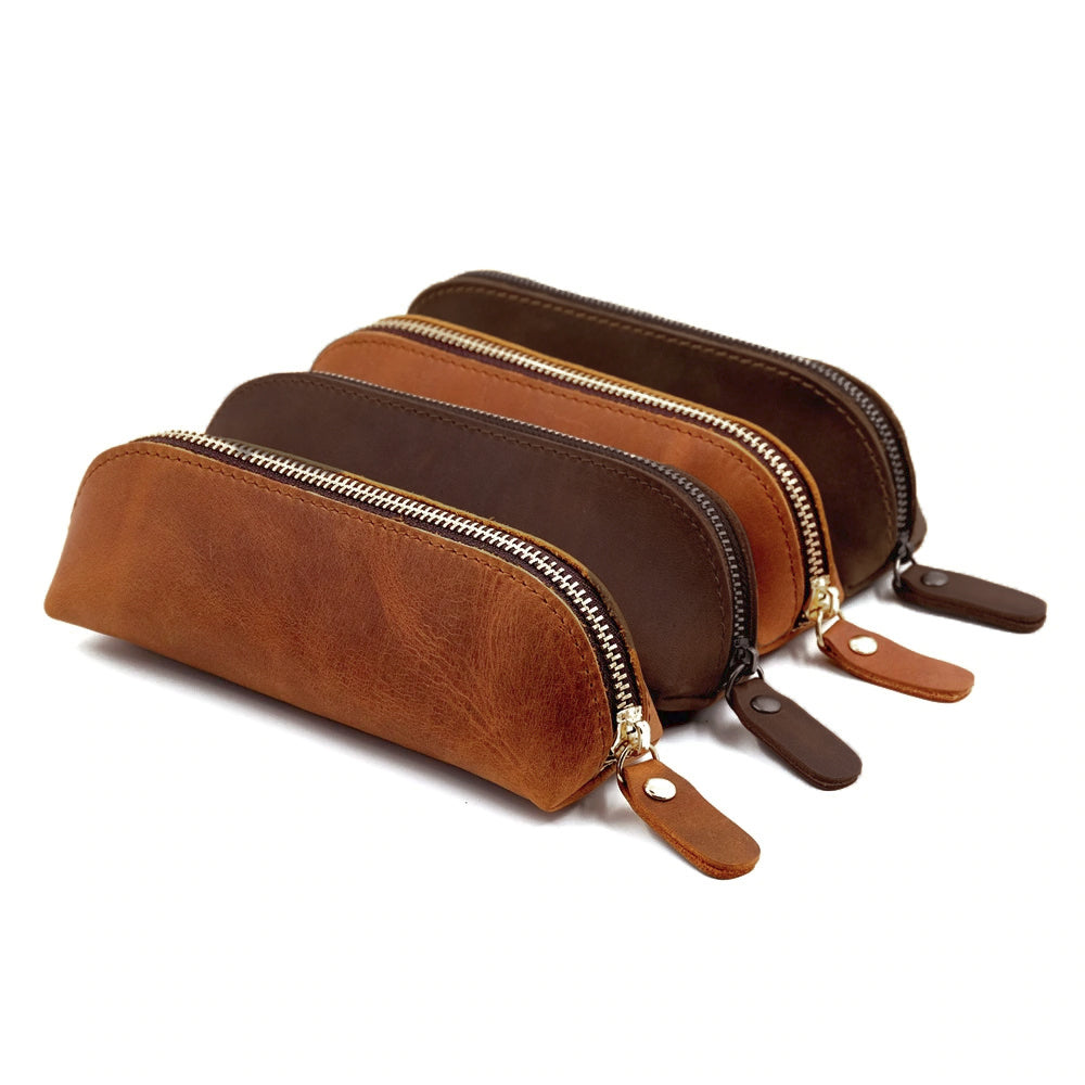 The Paavo Leather Pen Case | Leather Makeup Pouch