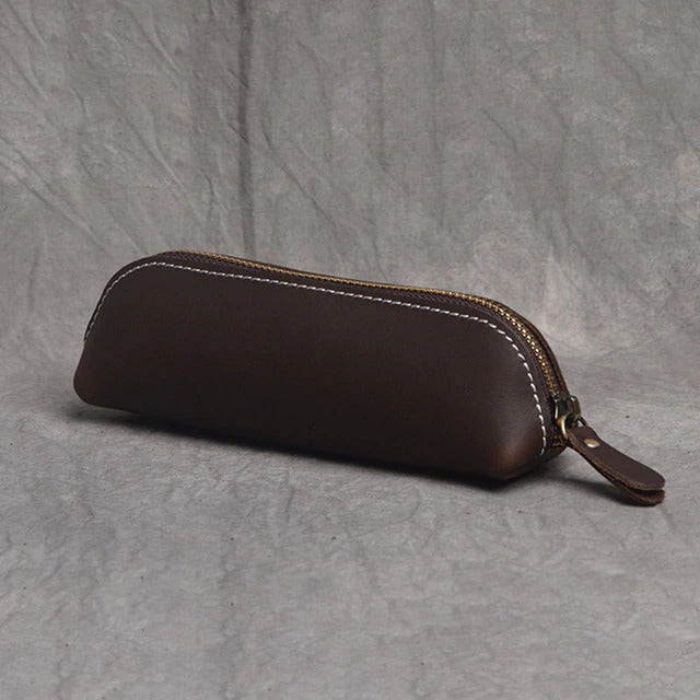 The Paavo Leather Pen Case | Leather Makeup Pouch