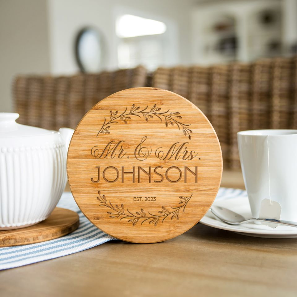 Personalized Bamboo Trivets - Couples Collection