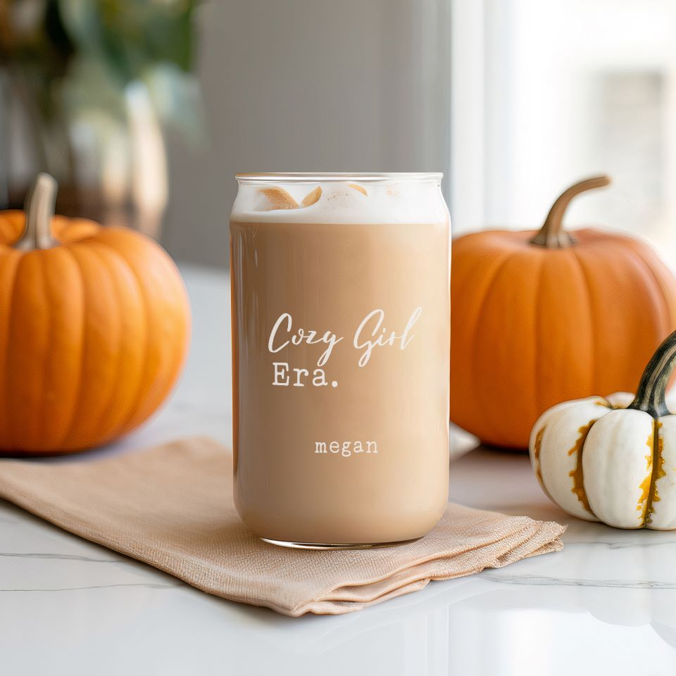 Personalized Fall Glass Can - 16oz