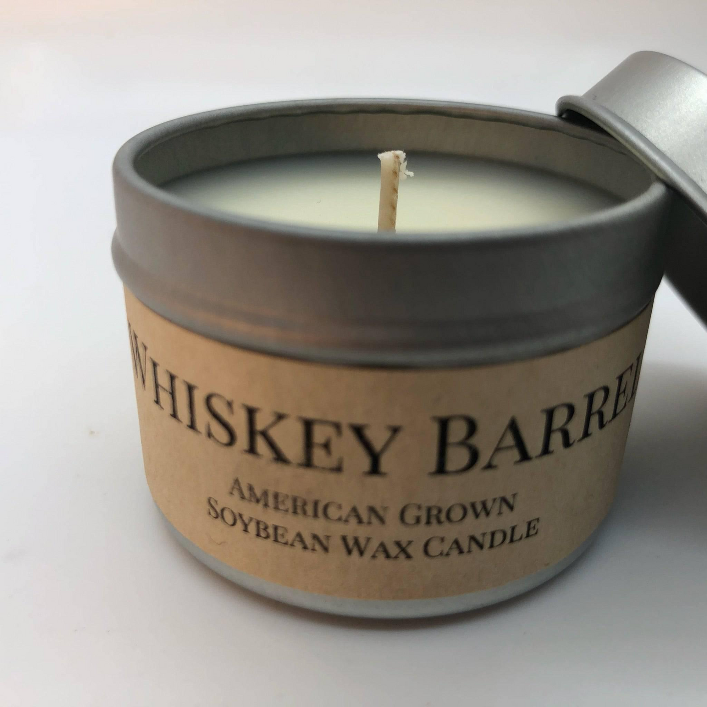 Whiskey Barrel Soy Wax Candle | 2 oz Travel Tin